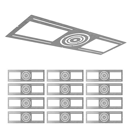 ASD 12 Pack New Construction Mounting Plate with Symmetric Round Hole - 3-4-6" Flat Steel Rough-in Wafer Light Bracket, LED Recessed Lighting Housing