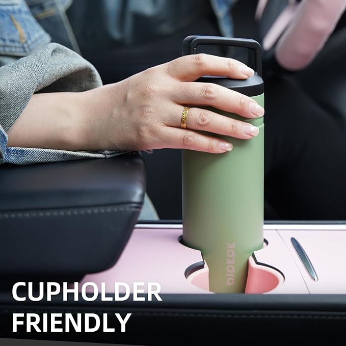 BJPKPK Insulated Water Bottle with 2 Lids,20 oz Double Wall Stainless Steel Vacuum Tumbler Travel Coffee Mug,Wide Mouth Thermal Cup,Forest Green