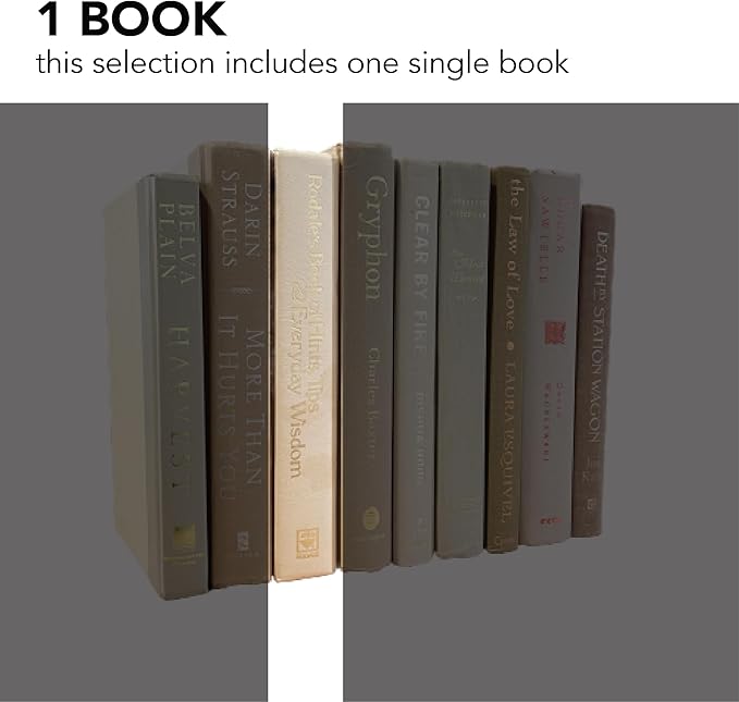 Real Books by Color® (1 Single, Neutral) Decorative Bookshelf Home Decor Shelf Styling Photo Prop