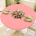 Round Spandex Tablecloth, Elastic Fitted Waterproof Tablecloths for 45"-56" Tables, Stretch Washable Picnic Table Cover for Camping, Dining, Indoor and Outdoor,Coral Red
