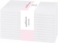 PurpleEssences Set of 12 Cloth Dinner Napkins 100% Cotton 18x18 Inch - Soft Durable Washable - Ideal for Farmhouse Party Spring Summer - Perfect Everyday Use Table Linen - White