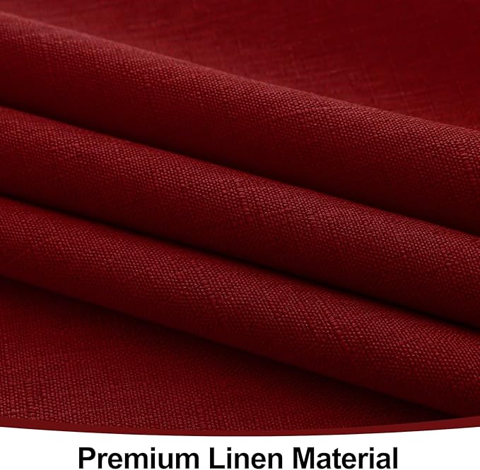 Smiry Rectangle Table Cloth Linen Textured, Waterproof Spillproof Anti-Wrinkle Burlap Tablecloth, Washable Decorative Fabric Table Cover for Dining, Party, Banquet, 52 x 70 Inch, Red
