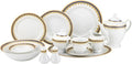 Euro Porcelain 57-pc Banquet Dinnerware Set, Luxury Bone China Tableware, Service for 8