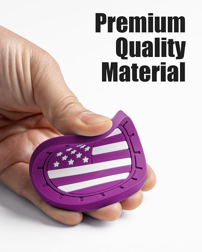 4 Pack Car Cup Coasters, Universal American Flag Non-Slip Silicone Cup Holder Inserts, Car Interior Accessories, Purple