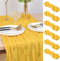 Joanlody Yellow Cheesecloth Table Runner Spring Easter 10Ft Rustic Gauze Boho Cheese Cloth Table Runner for Wedding Bridal Baby Shower Decoration 6 Pack
