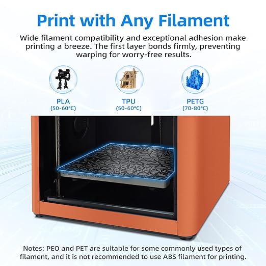 BIQU Designer Series Smooth PEO+Textured PEI Build Plate for Bambu-Lab P1P P1S P2S X1C X1E A1 257x257mm, Double Sided PEI Spring Steel Build Plate Flexible Sheet Print Bed Removable Surface Platform