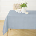 Solino Home Dusty Blue Linen Tablecloth 60 x 132 Inch - 100% Pure Linen Hemstitch Table Cloth for Rectangle Tables - Classic Hemstitch, Machine Washable Tablecloth for Winter, Spring, Easter