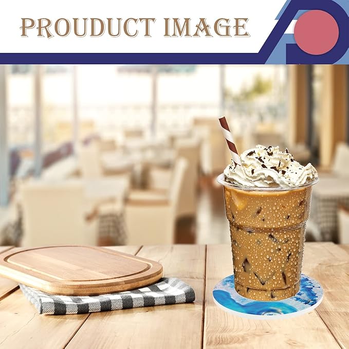 4-Piece Round Absorbent Ceramic Coaster Set with Cork Base – Durable Drink Coasters for Mugs, Cups, and Tabletop Protection (Starry Night Cat)