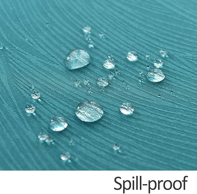 maxmill Square Table Cloth Swirl Design Water Proof Wrinkle Free Spillproof Heavy Weight Soft Tablecloth Decorative Fabric Table Cover for Outdoor and Indoor Use Square 70 x 70 Inch Teal