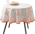 Maison d' Hermine Table Cloth Round Table 100% Cotton 63 Round Inches Tablecloth Reusable Decorative for Dining Room Farmhouse Home Valentines Day Decorations Spring Summer - Bunny Party