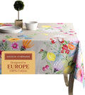 Maison d' Hermine Table Cloth Square Table 100% Cotton 54 x 54 Inches Tablecloth Reusable Decorative for Dining Room Farmhouse Home Valentines Day Decorations Spring Summer - Jardin D'Ete - Fog