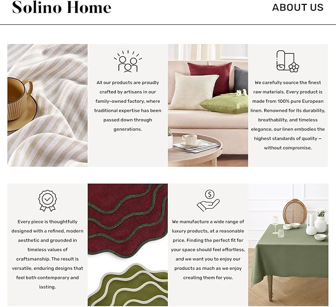 Solino Home Navy Blue Linen Tablecloth 60 x 120 Inch - 100% Pure Linen Hemstitch Table Cloth for Rectangle Tables - Classic Hemstitch, Machine Washable Tablecloth for Winter, Easter