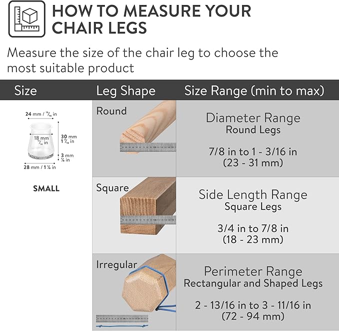Aneaseit Chair Leg Floor Protectors - Felt Bottom Silicone Pads for Hardwood Floors & Furniture Feet - Chair Leg Caps - Rubber Caps for Chairs - Floor Protectors for Furniture