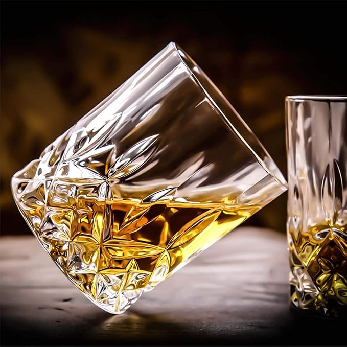 Set of 5 Crystal Whiskey Glasses - 11 oz Double Old Fashioned Tumbler, Perfect for Bourbon, Vodka, and Cocktails (Set of 5)