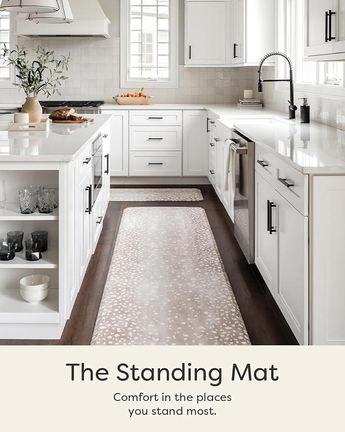 House of Noa Nama Standing Mat – Anti-Fatigue Cushioned Kitchen Mats for Floor | Ergonomic Bounce-Back Foam Kitchen Mats | Anti-Fatigue Mats for Kitchen & Standing | Fawn Brown | 22" x 36"