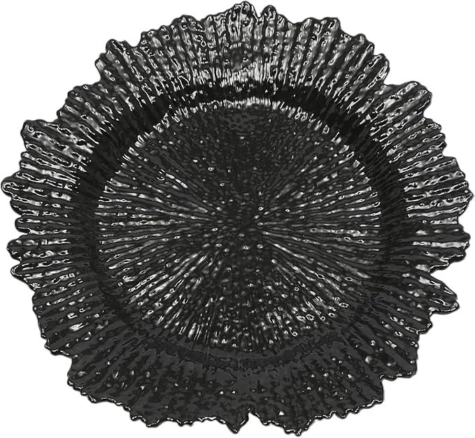 72 Pcs Charger Plates Set, Round Charger Plates, Reusable Serving Plates Embossed Rim Plastic Chargers Plate Decorative Round Plate Chargers for Dinner Plate Table Wedding Shower Decoration