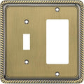 Henne Bery Rope Edge Decorative Wall Plate Switch Plate Outlet Cover (Toggle/Decorator, Antique Brass)