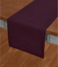 Solino Home Linen Short Table Runner 60 Inches - Athena, 100% Pure Linen Chambray Burgundy Table Runner 14 x 60 Inch Ideal for Dresser and Coffee Tables - Valentines