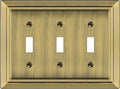 Metal Wall Plate for Electrical Outlets, Decorative Antique Brass Switch Plates Outlet Cover, Light Switch Cover Plate, 3-Gang Wall Plates (Triple Toggle, 1 Pack)