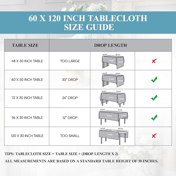 VidaFete Tablecloth 60 * 120inch 2pack Rectangle Table Cloth Polyester, Stain Wrinkle Resistant Dining Table Cover for Kitchen Dinning Party Wedding Rectangular Tabletop Buffet Decoration (Black)