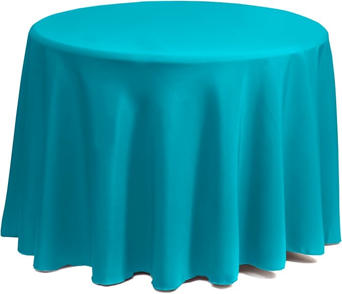 Gee Di Moda Round Tablecloth - 90 Inch Caribbean Round Table Cloth for 30 to 60 Inch Round Tables - Heavy Duty Washable Fabric - for Buffet Table, Holiday Party, Dinner, Wedding & Baby Shower