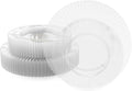 Exquisite 80 Piece Plastic Disposable Plates Set For 40 Guests I 40 X 9 Inch & 40 X 11 Inch Disposable Plastic Plates | Color: Clear | Great for Weddings Parties And Formal Occasions