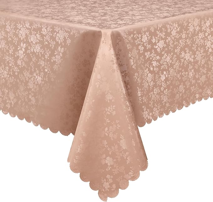 Smiry Rectangle Table Cloth, Waterproof Heavy Duty Vinyl Tablecloths, Wipeable Washable Table Cover for Kitchen and Dining Room (Tan, 54" X 78")