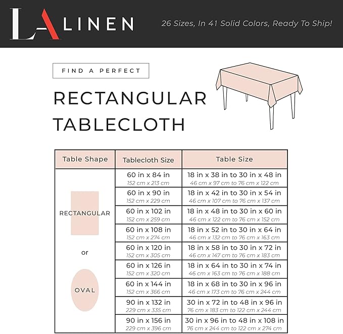 LA Linen Polyester Poplin Washable Rectangular Tablecloth, Stain and Wrinkle Resistant Table Cover 90x156, Fabric Table Cloth for Dinning, Kitchen, Party, Holiday 90 by 156-Inch, Blue Light