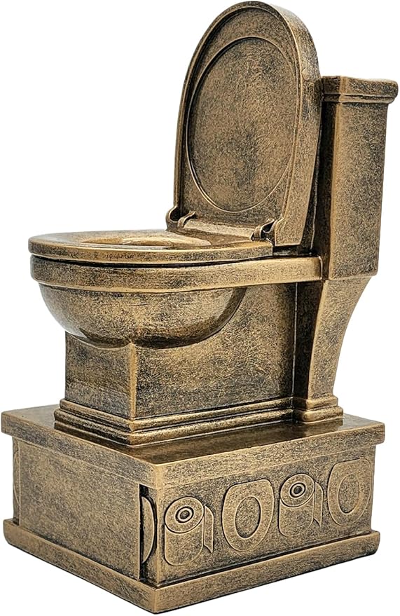 Decade Awards Action Pedestal Gold Toilet Bowl Trophy with Optional Inserts - Custom Engraved Plate On Request (7 Inch Tall)