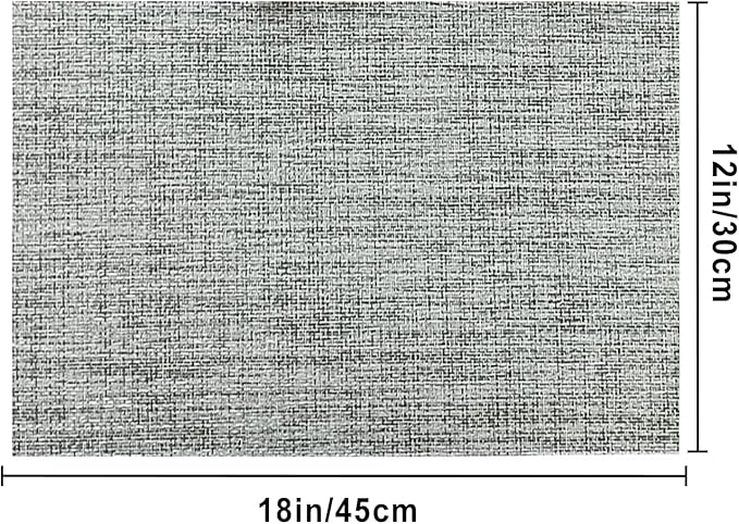 DACHUI Placemats Set of 8, Linen Look Woven Place Mats, Water Resistant, Heat Resistant, Washable, Durable Table Mats (Light Grey)