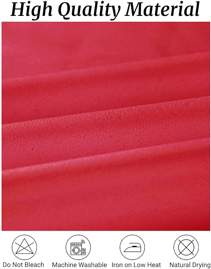 Fokitut 6 Pack Round Tablecloth, 132 Inch, Stain Resistant and Wrinkle Polyester Table Cloth, Fabric Table Cover for Kitchen Dining, Wedding, Party, Holiday Dinner-Red