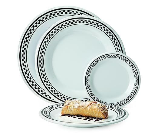 G.E.T. 9" Heavy-Duty Wide Rim Melamine Dessert Plate (Set of 4)