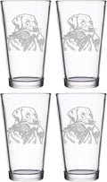 Hat Shark Duck Hunting Gear Decor Beer Glass - Mallard Duck Black Lab Hunting Gift - Laser Engraved 16 oz Pint Drinking Glass Dog Cool Hunters Gift for Men and Women Who Love Water Dogs (4)