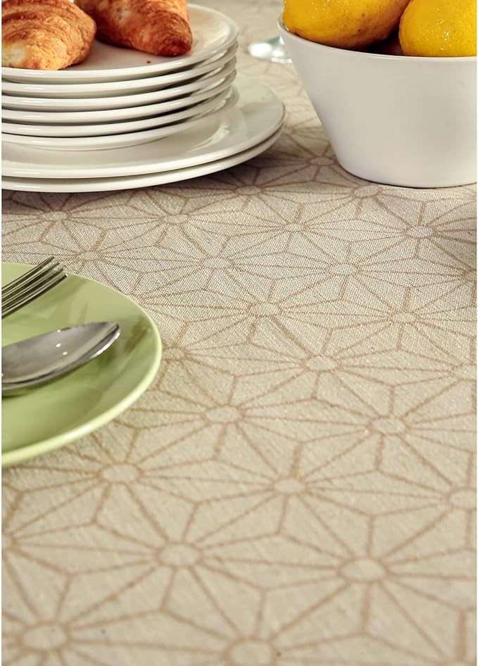patdrea Designer Linen Light Brown Small Square Table Cloth,Vintage French Breathable Floral Tablecloth,Decor Table Cover for Kitchen Dining,Parties,Christmas,Thanksgiving,55"x55"-Cudillero