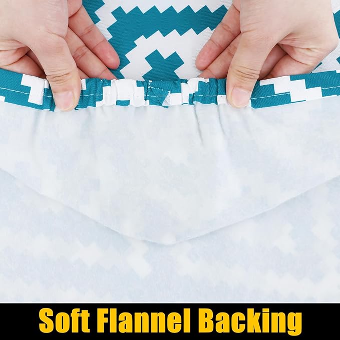 Smiry Rectangle Table Cloth Cover, Waterproof Elastic Fitted Picnic Tablecloth for 5 Foot Tables, Wipeable Flannel Backed Vinyl Tablecloths for Camping, Dining, Outdoor (Teal, 30" x 60")