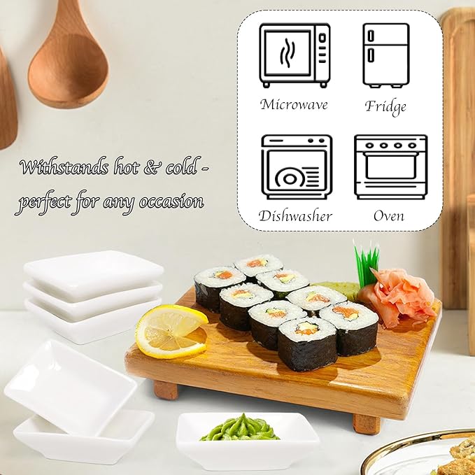 Ceramic Soy Sauce Dish, 6pcs Sushi Dipping Sauce Bowls Dipping Sauce Cups Soy Sauce Dish, Ceramic Dipping Sauce Cups Dipping Bowls For Sauce, Side Dish, Condiments, Sushi