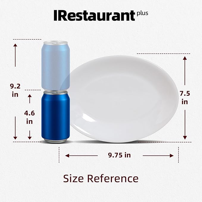 Stoneware Coupe Commercial Grade Dinnerware Bright White Oval Platter 9.75" x 7.5", Case of 24