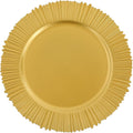 Charger Plates, 100pcs Floral Gold 13inch Plastic Dinner Plate, Round Plastic Dinner Plate with Delicate Texture for Parties Wedding (Floral Gold)