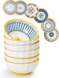 Yeacccng Small Bowls Set of 6, Small Colorful Bowl, Also Suitable as Soy Sauce Dish, 4 Inch Ceramic Sauce Bowls, Ideal for Serving Sushi, Cereals, Appetisers, Desserts, Ketchup, Olive Oil, 7.5 Oz