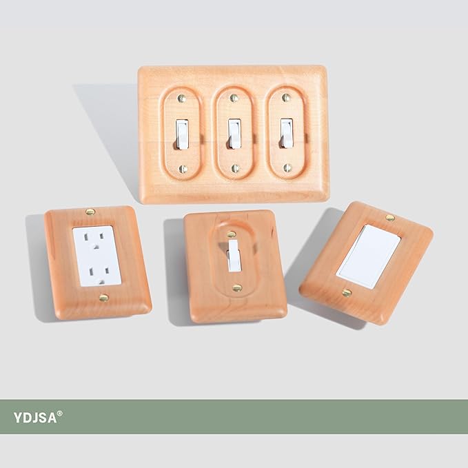 Oversized Decorative Light Switch Cover Plate Elegant Maple Wood Design For Stylish Wall Plates And Switch Covers