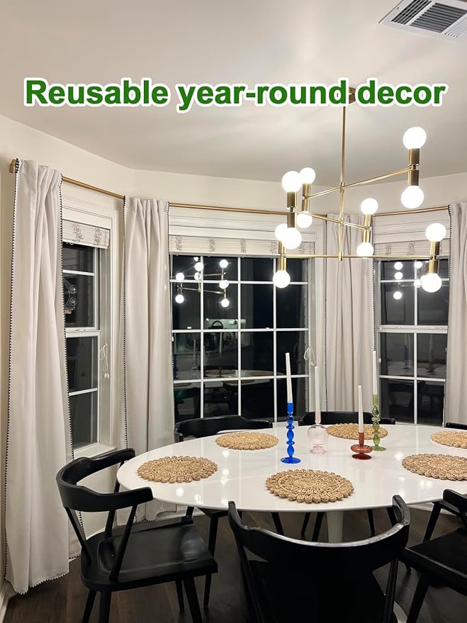 11.8" Set of 6 Round Corn Husk Placemats | Boho Woven Rattan Table Mats | Farmhouse Wicker Spring Plate Chargers Like Water Hyacinth, Seagrass for Wedding, Party, Christmas, Events