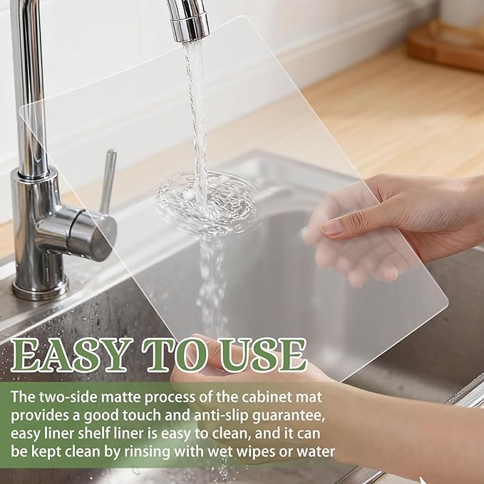 Tecmisse 5 PCS Plastic Placemat Heat Resistant Washable Table Mats, Clear Placemats for Table, Dining, Kitchen, Crafting and Shelf Liner, 17 x 11 Inch