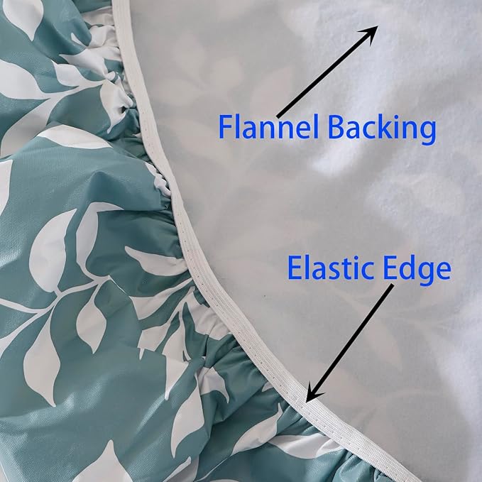 Walrus Round Vinyl Fitted Tablecloth with Flannel Backing Elastic Edge Design Table Cover Waterproof Oil-Proof PVC Table Cloth Stain-Resistant Best for 57"-66" Round