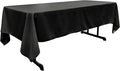 LA Linen Polyester Poplin Washable Rectangular Tablecloth, Stain and Wrinkle Resistant Table Cover 60x126, Fabric Table Cloth for Dinning, Kitchen, Party, Holiday 60 by 126-Inch, Black