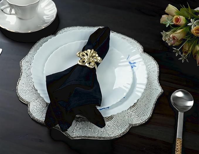 ALPHA Living HOME Napkin Rings Set of 12 - Napkins Ring for Dinning Table Rustic Dinner Tables Decoration for Wedding Receptions Christmas Thanksgiving Holiday Party Dinner Parties (Gold)