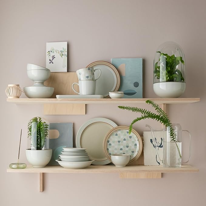Denby - Heritage Atrium Cereal Bowls Set of 4-27.7oz Natural Ceramic Stoneware Tableware Set - Dishwasher Microwave Oven Safe - Scratch Chip Resistant - Everyday Dinnerware Soup, Dessert Bowls