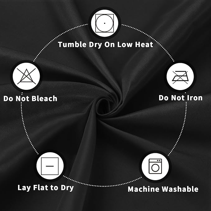 PureFit 8 Pack Round Black Table Cloths 70 Inch for Round Tables, Stain and Wrinkle Resistant Table Linens for Home Use, Wedding, Party, Banquet and Camping