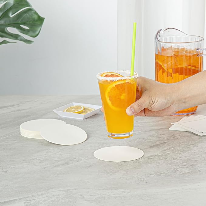 Restaurantware Paper Coasters 1000 Pack of 4 Inch Disposable Beverage Coasters Absorbent for Hot and Cold Drinks White Coffee Cup Essentials for Table Decor, Kitchen, Home Patio or Living Room