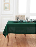 Solino Home Linen Tablecloth for Rectangle Tables 54 x 72 Inch - Classic Hemstitch 100% Pure Linen Rainforest Green Table Cloth - Machine Washable Cloth Tablecloth for St Patricks Day