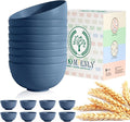 Homienly Soup Bowls, Cereal Bowl, Premium Wheat Straw Bowls Set of 8, Unbreakable Plastic Bowls Microwave Safe, Dishwasher Safe Serving Bowl for Kitchen, Breakfast, Dinner, Salad, Poke (Blue, 26 OZ)